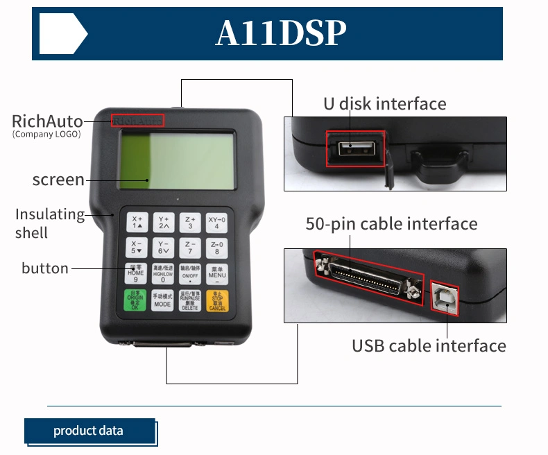 Hycnc DSP A11 Richauto 3 Axis CNC Router Remote Controller A11e A11s A11c CNC Engraving Cutting Controller